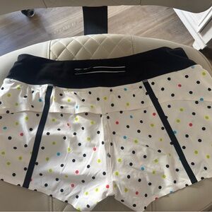 lululemon athletica Black and White Polka Dot Athletic Shorts